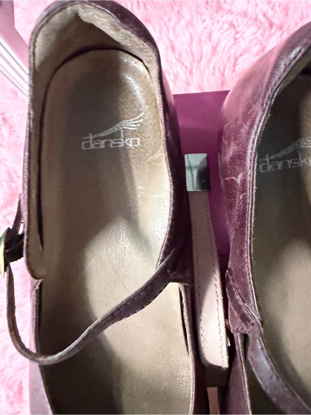 Dansko Mary Jane Wedge Pumps in Wine - Picture 4 of 10